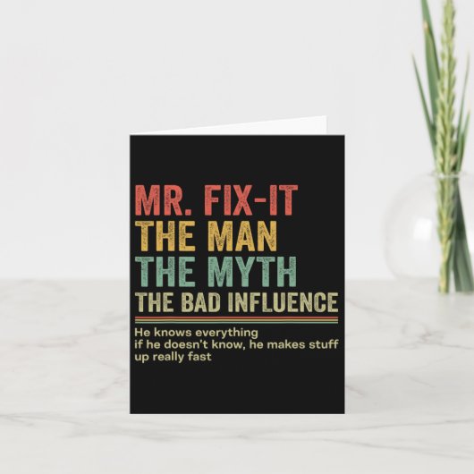 パパのニックネームTシャツ Mr. Fix-itパパ カード (正面)