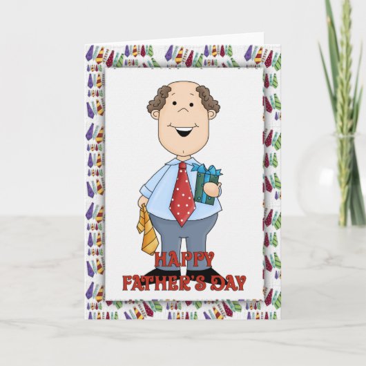 パパのネクタイ漫画1 Happy Father's Day Card カード (正面)