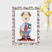 パパのネクタイ漫画1 Happy Father's Day Card カード (黄色い花)