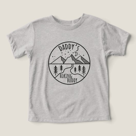 パパのハイキング仲間の子供Tシャツ (デザイン正面)