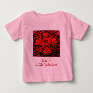 『パパのバレンタイン』の乳児のTシャツ ベビーTシャツ