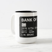 パパのバンクはおもしろい ツートーンマグカップ (正面左)