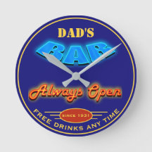 パパのバーレッドブルーネオン任意の日付任意の名前 – 