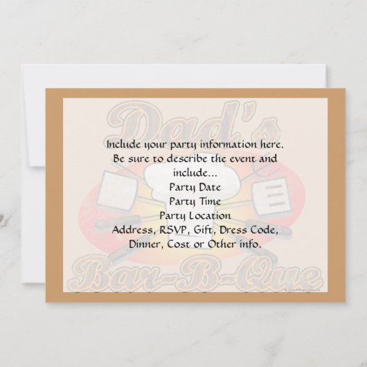 パパのバーB Que 招待状 (裏面)