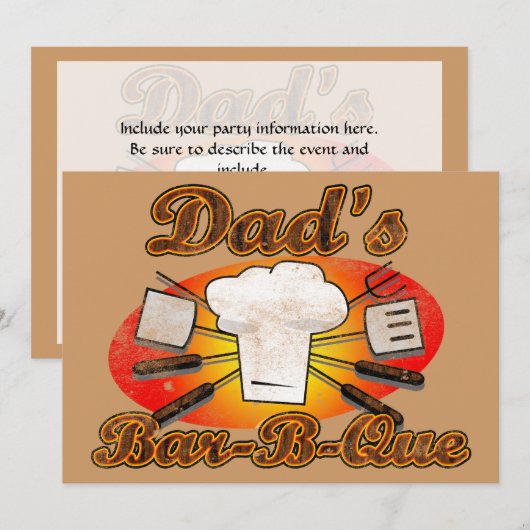 パパのバーB Que 招待状 (正面/裏面)