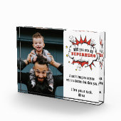 パパのヒーロー漫画スピーチバブル 父の日のプレゼント フォトブロック (右)