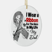 パパのヒーロー私の人生の脳癌 セラミックオーナメント (右)