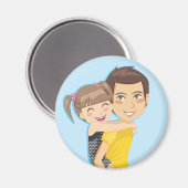 パパのピギーバックに乗る マグネット (正面/裏面)