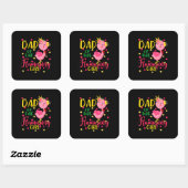 パパのフラミンガールかわいいフラミンゴパパ誕生日 スクエアシール (シート)