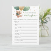 パパのフレーズのゲームベビーシャワーテディベアーカード 招待状 (スタンド正面)