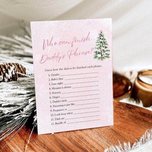 パパのフレーズを仕上げることができる冬ベビーシャワー 招待状