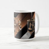 パパのブラック&コッパーツール セラミックマグ コーヒーマグカップ (正面右)