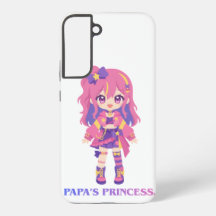 "パパのプリンセス" かわいいアニメのスマホケース