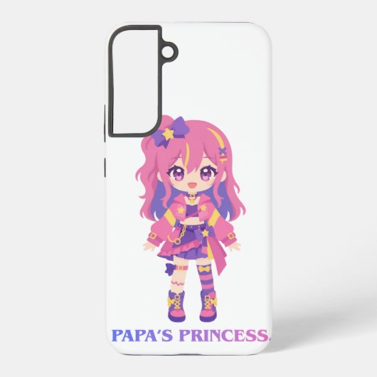 "パパのプリンセス" かわいいアニメのスマホケース SAMSUNG GALAXYケース (裏面)