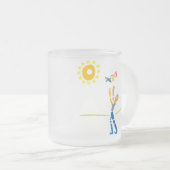 パパのマグ-幸せな父の日--をタイプして下さい! フロストグラスマグカップ (正面右)