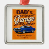 パパのマッスルカーガレージ メタルオーナメント (正面)