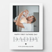 パパのモダン ミニマル ファースト ファザーズデイ フォト フォトプラーク (正面)