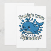 パパのリトルスプラッシャー かわいい赤ちゃんクジラ 招待状 (正面/裏面)