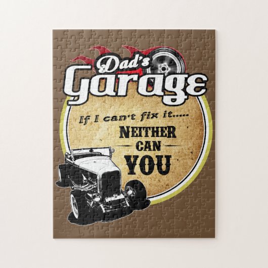 パパのレトロのガレージ ジグソーパズル (縦)