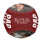 パパの人生が最高 2枚の写真 父の日 野球ボール (裏面)
