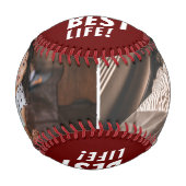 パパの人生が最高 2枚の写真 父の日 野球ボール (正面)