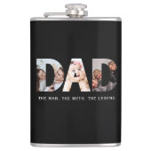 パパの伝説の贈り物3枚の写真コラージュ フラスク (正面)