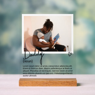 パパの写真とパーソナライズされた名詞の説明 アクリルサイン