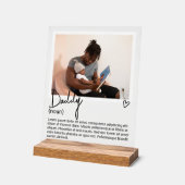 パパの写真とパーソナライズされた名詞の説明 アクリルサイン (傾斜)