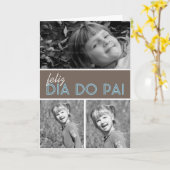 パパの写真の挨拶状のテンプレート|のポルトガル語 カード (黄色い花)