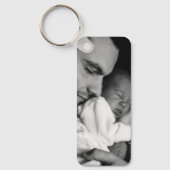 パパの写真をこの最高のパパに追加する キーホルダー (正面)