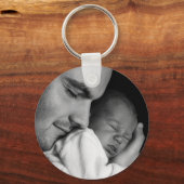 パパの写真をこの最高のパパに追加する キーホルダー (正面)