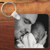 パパの写真をこの最高のパパに追加する キーホルダー (正面)
