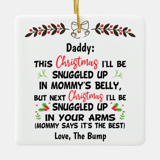 パパの初めてのクリスマスバンプから、パパは セラミックオーナメント (正面)