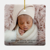 パパの初めてのクリスマス素朴ツリー2枚 セラミックオーナメント (裏面)