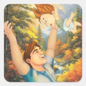 パパの利いた牙は無い スクエアシール (正面)