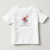 パパの副操縦士 飛行機に乗ったクマの女の子へのギフト トドラーTシャツ (正面)