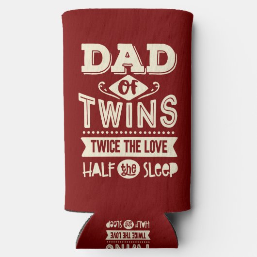 パパの双子の愛の半分の眠り スリム缶クーラー (裏面)