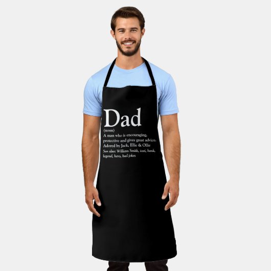 パパの名前定義をカスタマイズ エプロン (着用した状態)