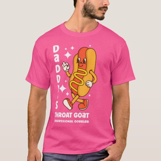 パパの喉ヤギ不適切おもしろいホットドッグCr Tシャツ (正面)