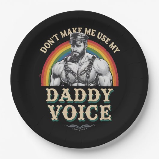 パパの声ゲイLGBTQを使用しない ペーパープレート (正面)
