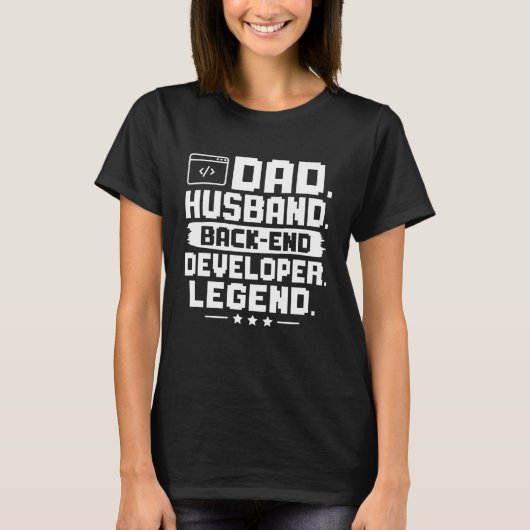 パパの夫のバックエンド開発者の凡例 Tシャツ (正面)