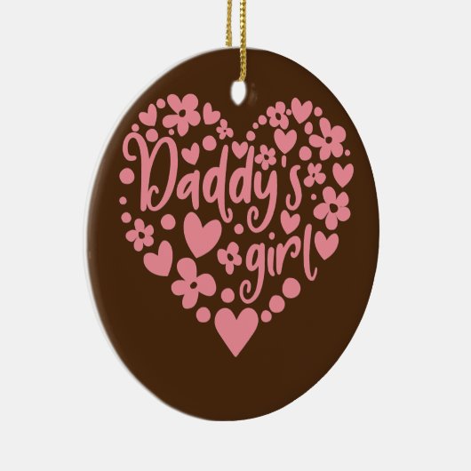パパの女の子かわいいピンクのハートパパと娘 セラミックオーナメント (右)
