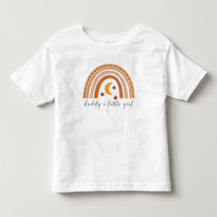 パパの女の子かわいいボホレインボーパーソナライズされた トドラーTシャツ