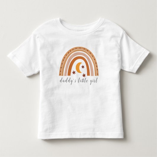 パパの女の子かわいいボホレインボーパーソナライズされた トドラーTシャツ (正面)