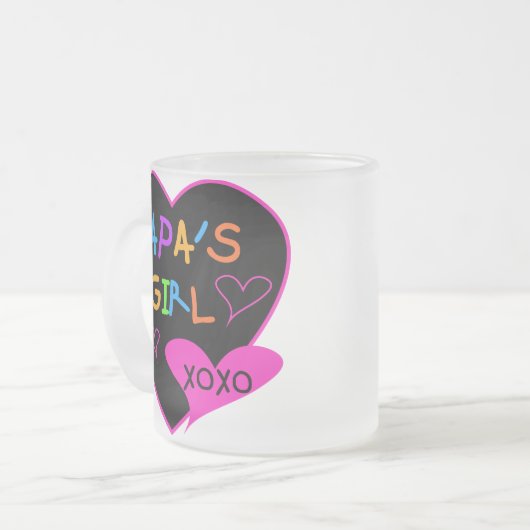 パパの女の子のティー、帽子、マグ、ボタン、衣類 フロストグラスマグカップ (正面左)