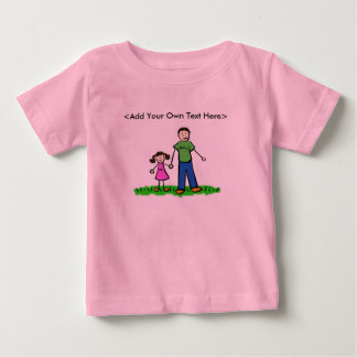 パパの女の子カスタムのTシャツ（ブルネットファミリー） ベビーTシャツ