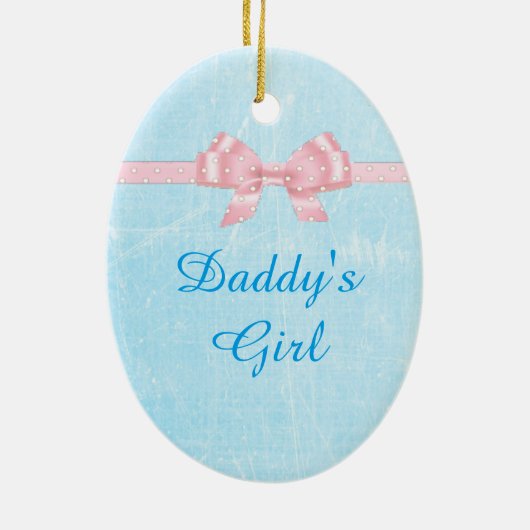 パパの女の子クリスマスオーナメント記念品 セラミックオーナメント (裏面)