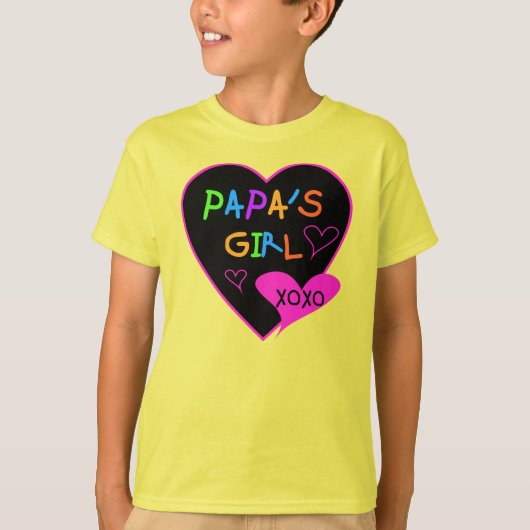 パパの女の子ティー、帽子、マグカップ、ボタン、衣類 Tシャツ (正面)