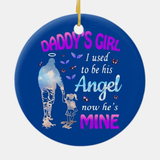 パパの女の子今は私の天使だった セラミックオーナメント (裏面)