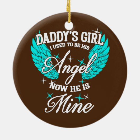 パパの女の子今は私の天使だった セラミックオーナメント (裏面)
